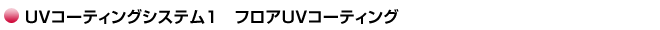 UVコーティングシステム1フロアUVコーティング
